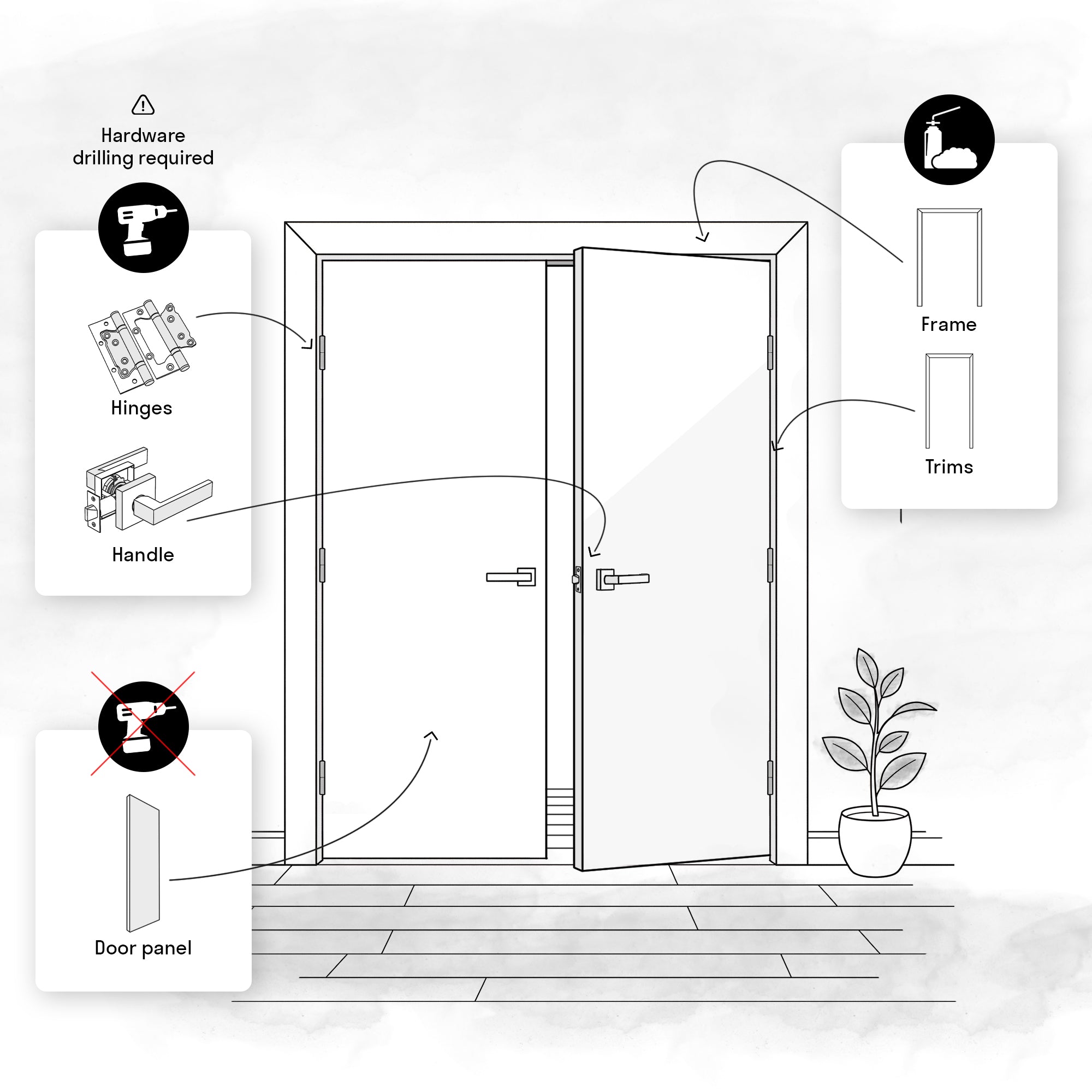 Basic 4903 Double French Swing door view 4