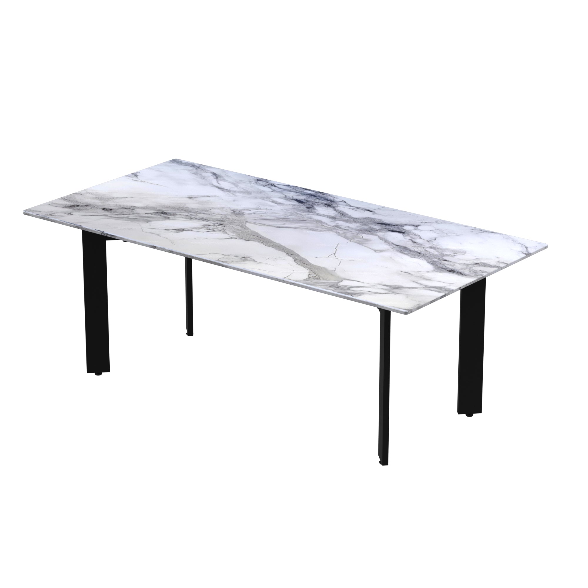 Coffe Table FLORENCE 47x23x17 WHITE GLASS Loreal Blue