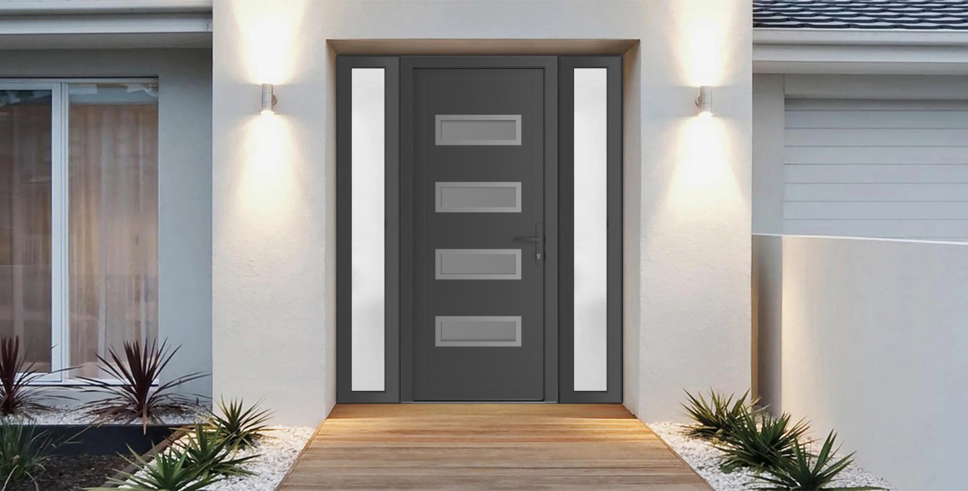 Manux 8113 Exterior PVC/Metal door view 2