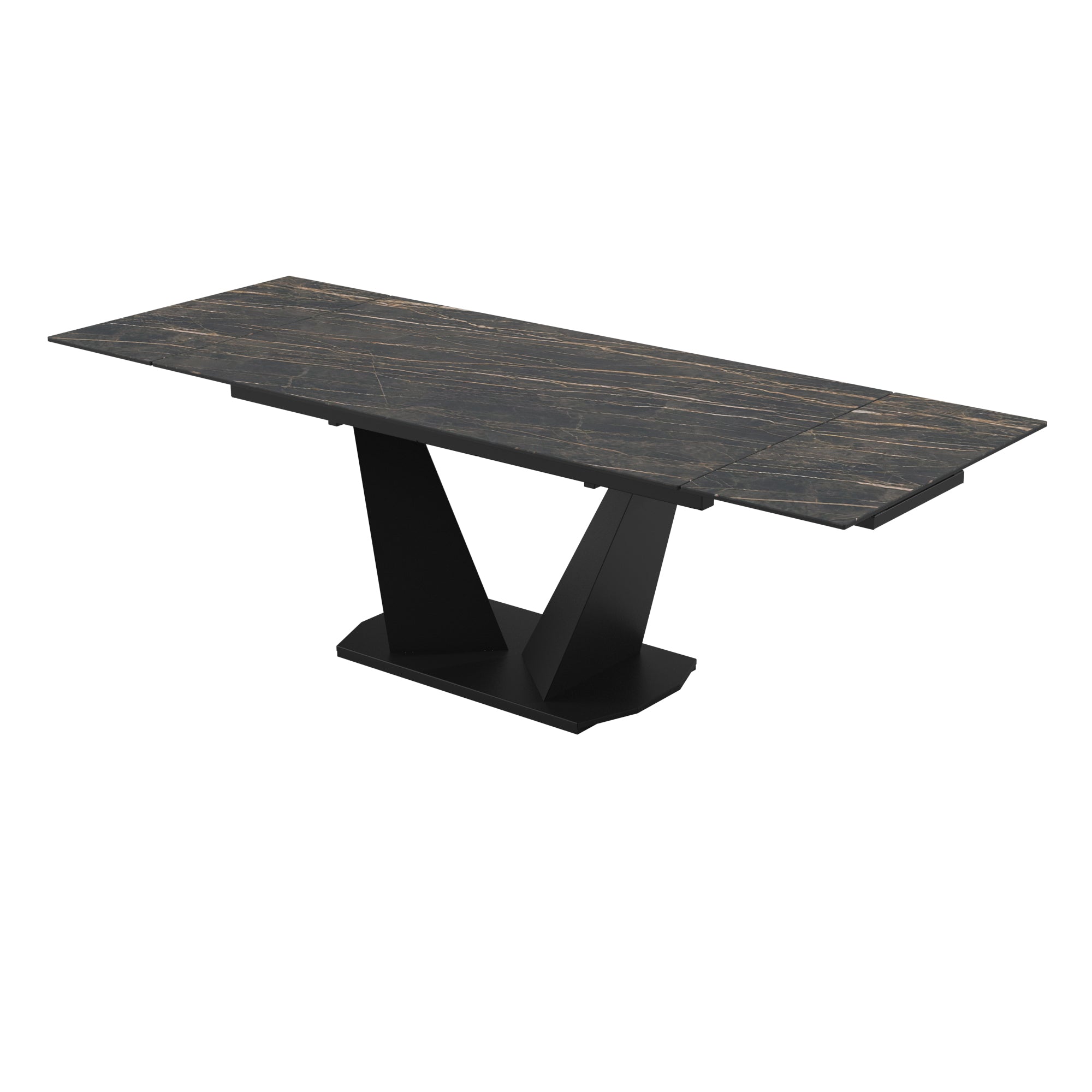 Dining Table PARMA 55(78)x31x29 Laminam Bianco StatuaMILAN Venato Laminam Naturali Noir Desir