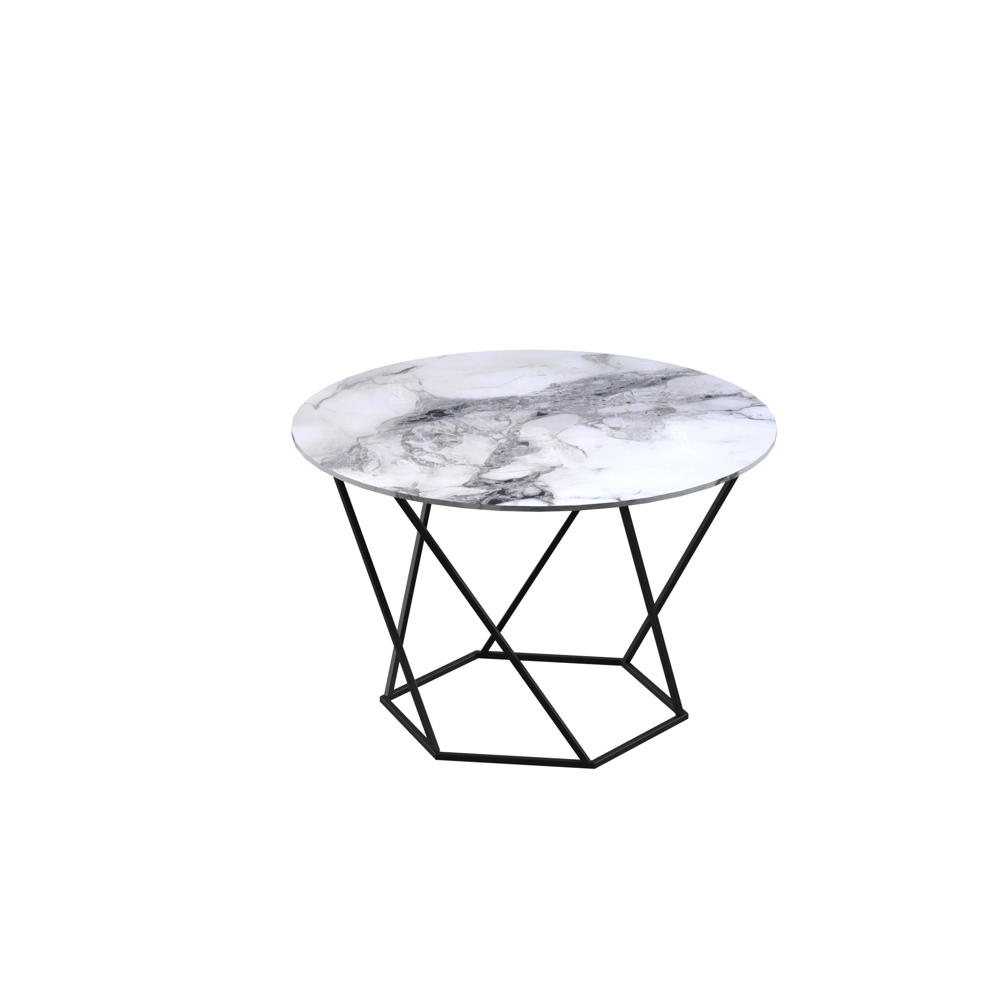 Coffe Table VENICE 23x17 WHITE GLASS Loreal Blue