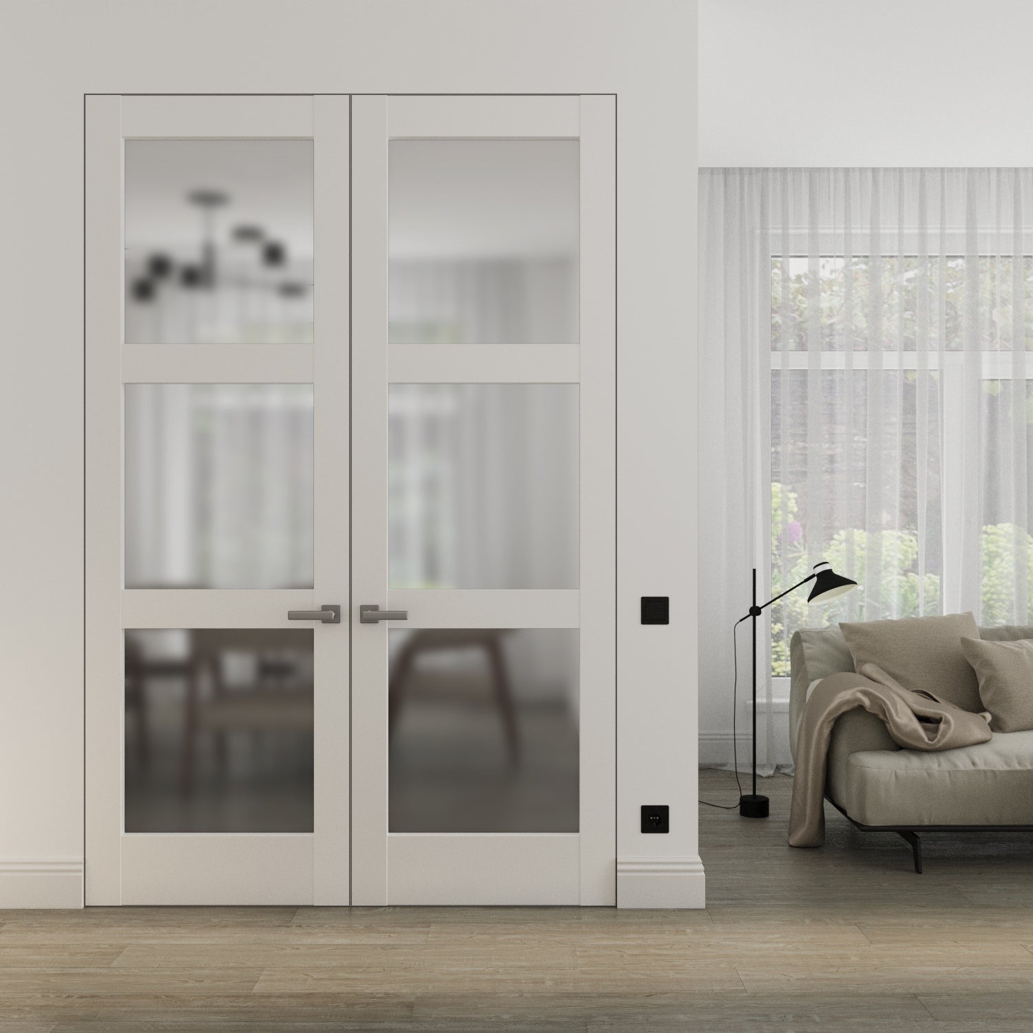 Lucia 2552 Double Frameless door view 2
