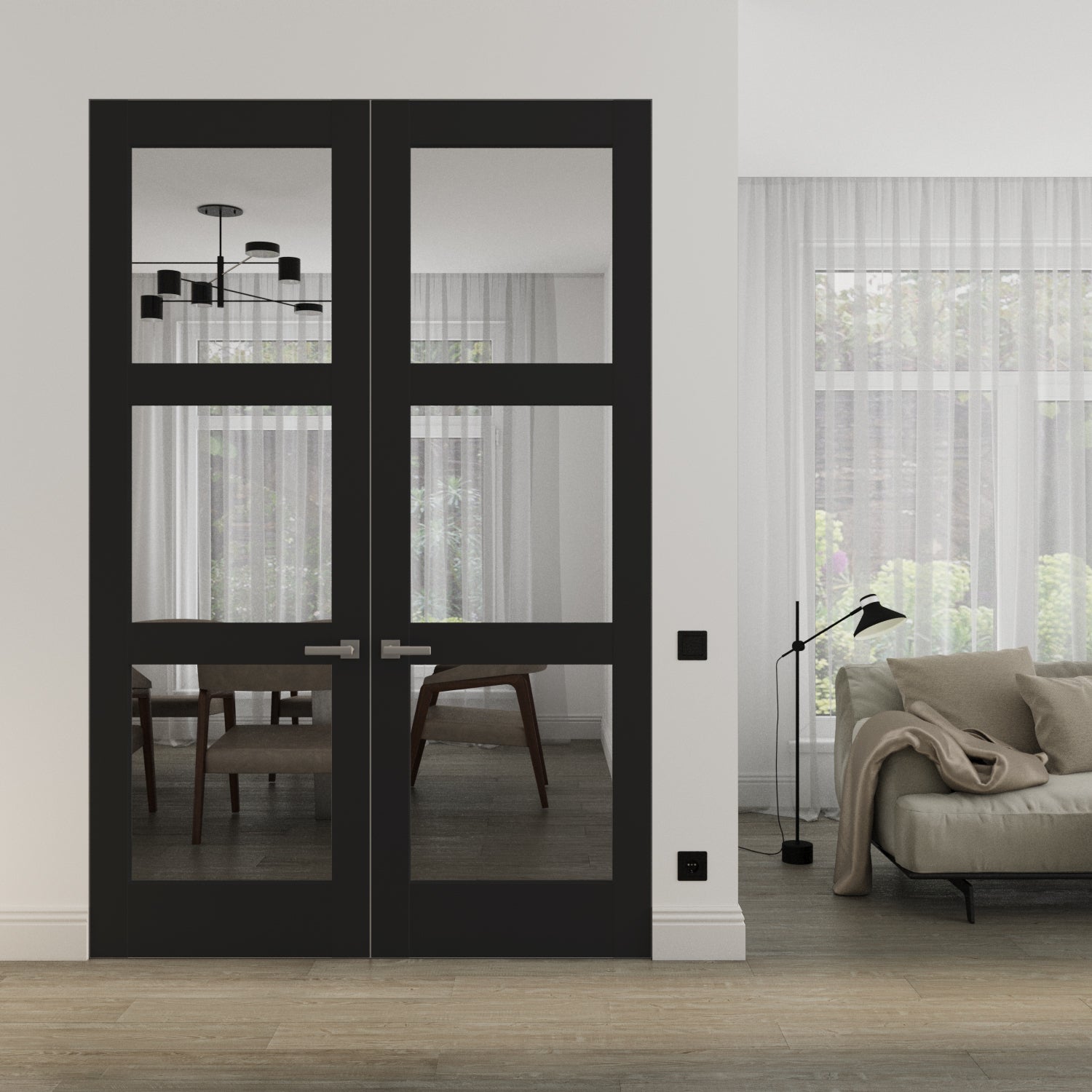 Lucia 2555 Double Frameless door view 2