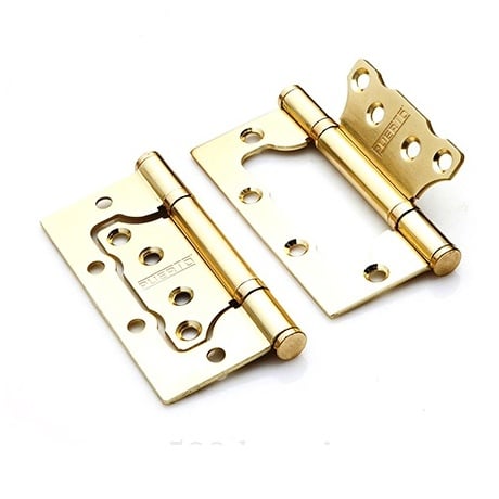 Non-mortised Hinges for Door 2 PCS White Gold