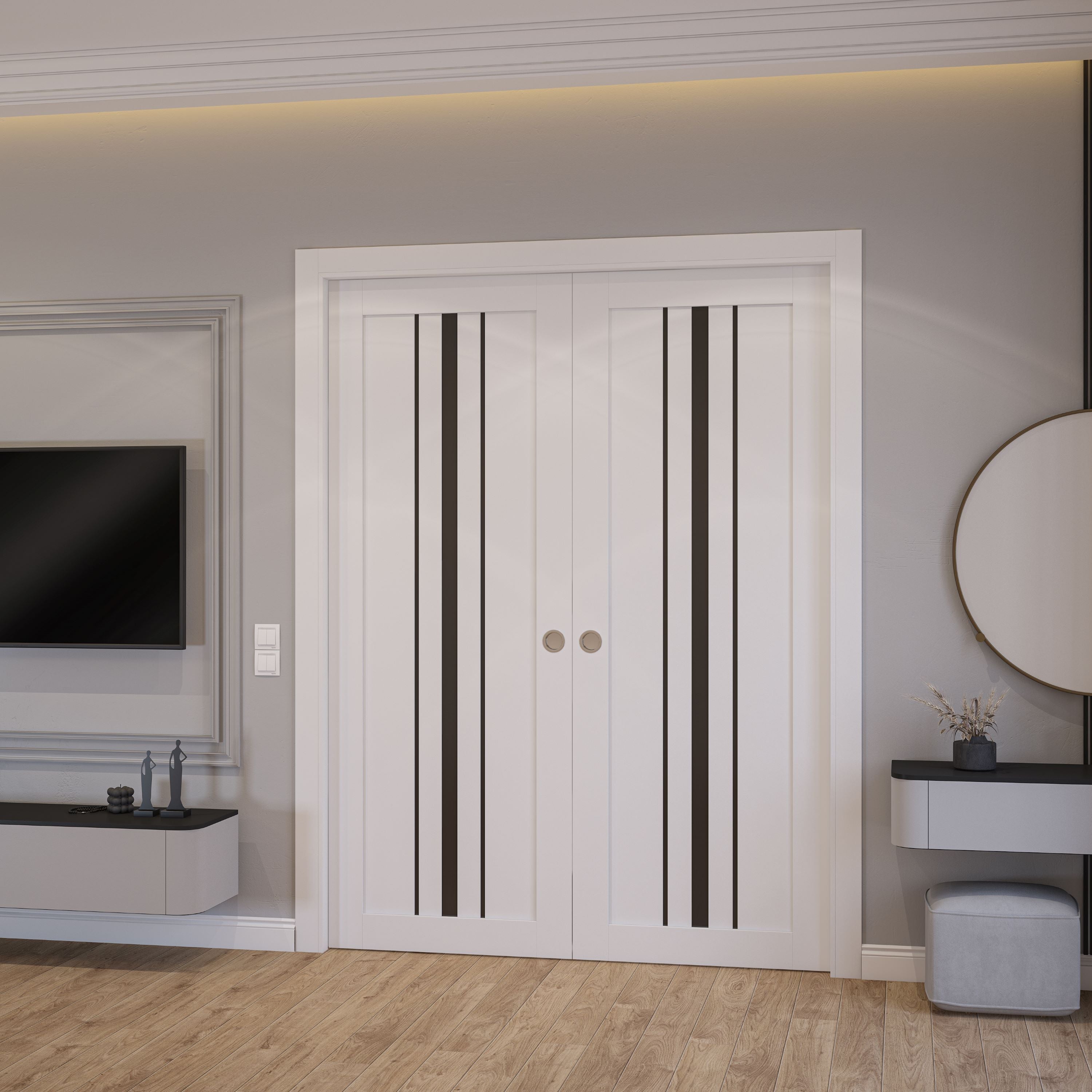 Basic 4903 Double Pocket door view 2