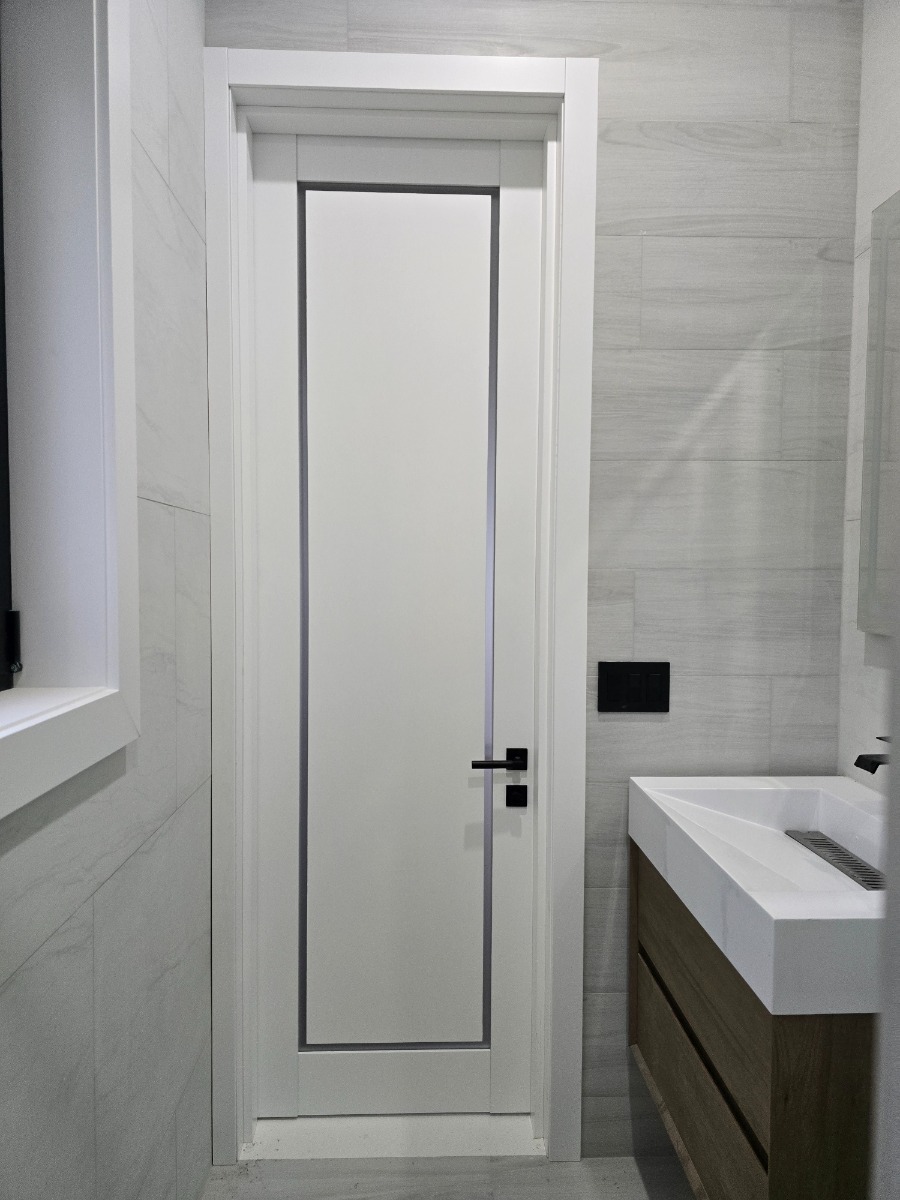 Barn Bypass Doors with 6.6ft Hardware | Planum 0888 Painted White with Frosted Glass | Sturdy Heavy Duty Rails Kit Steel Set | Double Sliding Door-36" x 80" (2* 18x80) photo#15