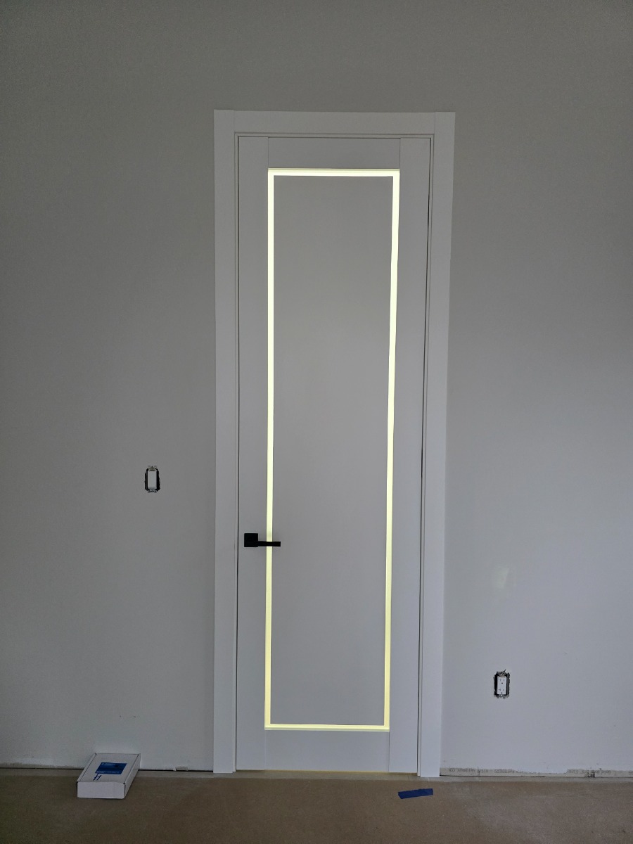 Barn Bypass Doors with 6.6ft Hardware | Planum 0888 Painted White with Frosted Glass | Sturdy Heavy Duty Rails Kit Steel Set | Double Sliding Door-36" x 80" (2* 18x80) photo#12