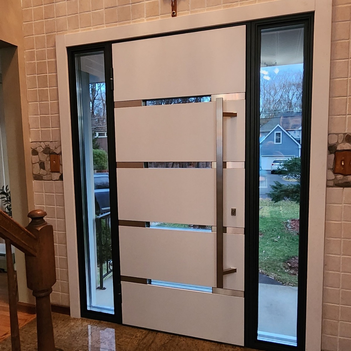 Deux 1105 Gray Graphite Front Exterior Prehung Steel Door