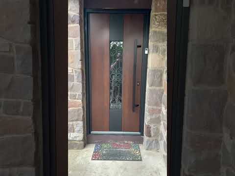 Modern Steel Entry Door with Wood Look Finish | Ronex 1205 Bronze Oak by UnitedPorte