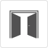 Modern Solid Double Hidden Door with Handle | Planum 0010 Primed with Black Hidden Frame 60" x 96" Right-hand Outswing Black Frame | Hinges Lock Handle | Modern Wardrobe Wood Solid Doors Right active door Inswing