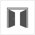 Modern Solid Double Hidden Door with Handle | Planum 0010 Primed with Black Hidden Frame 60" x 96" Right-hand Outswing Black Frame | Hinges Lock Handle | Modern Wardrobe Wood Solid Doors Left active door Inswing