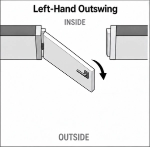 Front Exterior Prehung Steel Door / Ballucio 6644 Natural Oak / Entry Metal Modern Painted W36" x H96" Left hand Inswing Left-hand Outswing