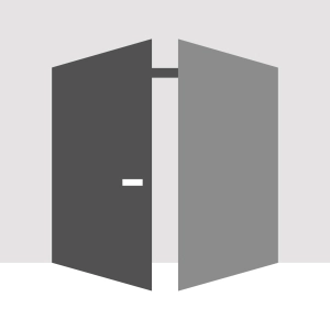 Modern Solid Double Hidden Door with Handle | Planum 0010 Primed with Silver Hidden Frame 84" x 80" Right-hand Outswing Silver Frame | Hinges Lock Handle | Modern Wardrobe Wood Solid Doors Left active door Outswing