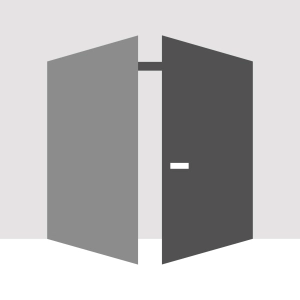 Modern Solid Double Hidden Door with Handle | Planum 0010 Primed with Black Hidden Frame 60" x 80" Left-hand Inswing Black Frame | Hinges Lock Handle | Modern Wardrobe Wood Solid Doors Right active door Outswing