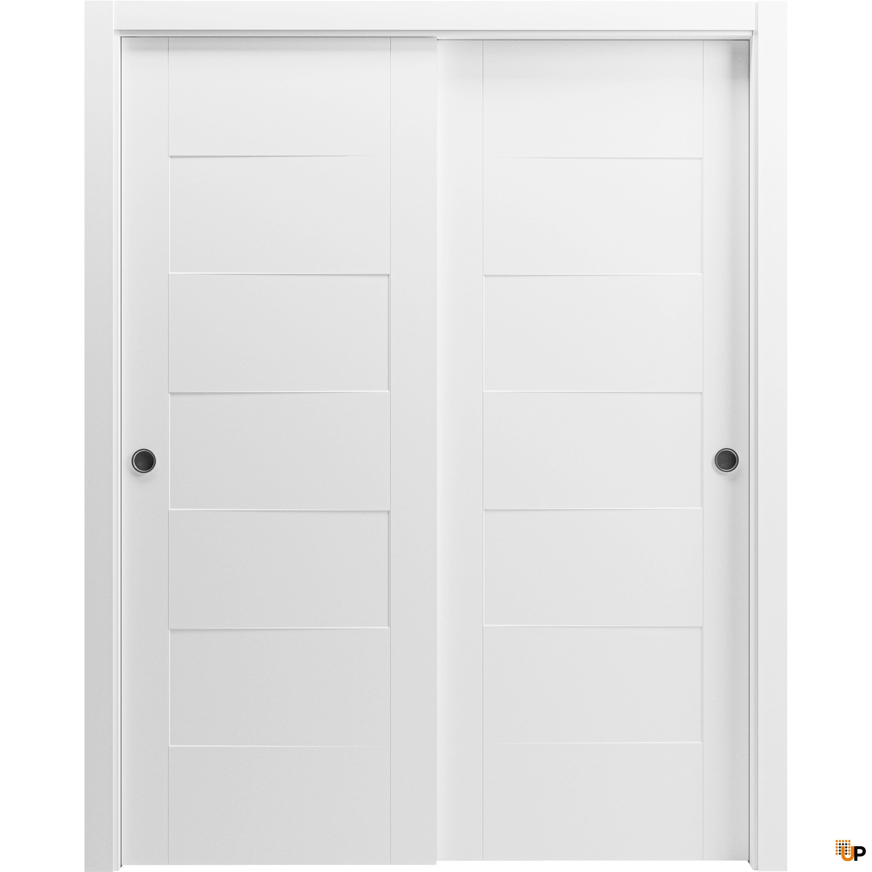 Double solid core sliding interior closet bypass door | Mela 0755