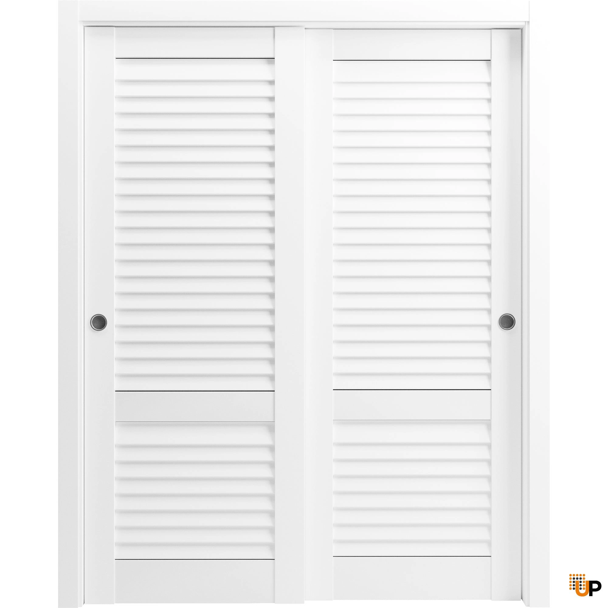 Interior Closet Bypass Door LOUVER 3388 36 x 80 (2* 18x80) White