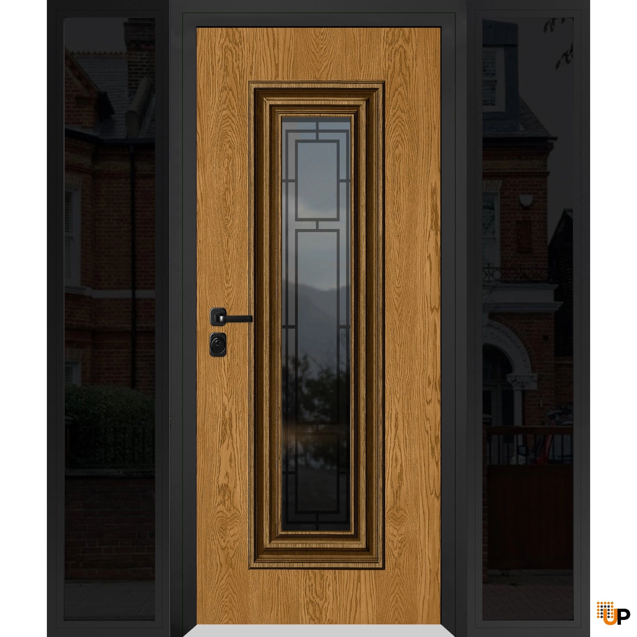 Boistore Single swing metal-aluminum classic exterior door with triplex