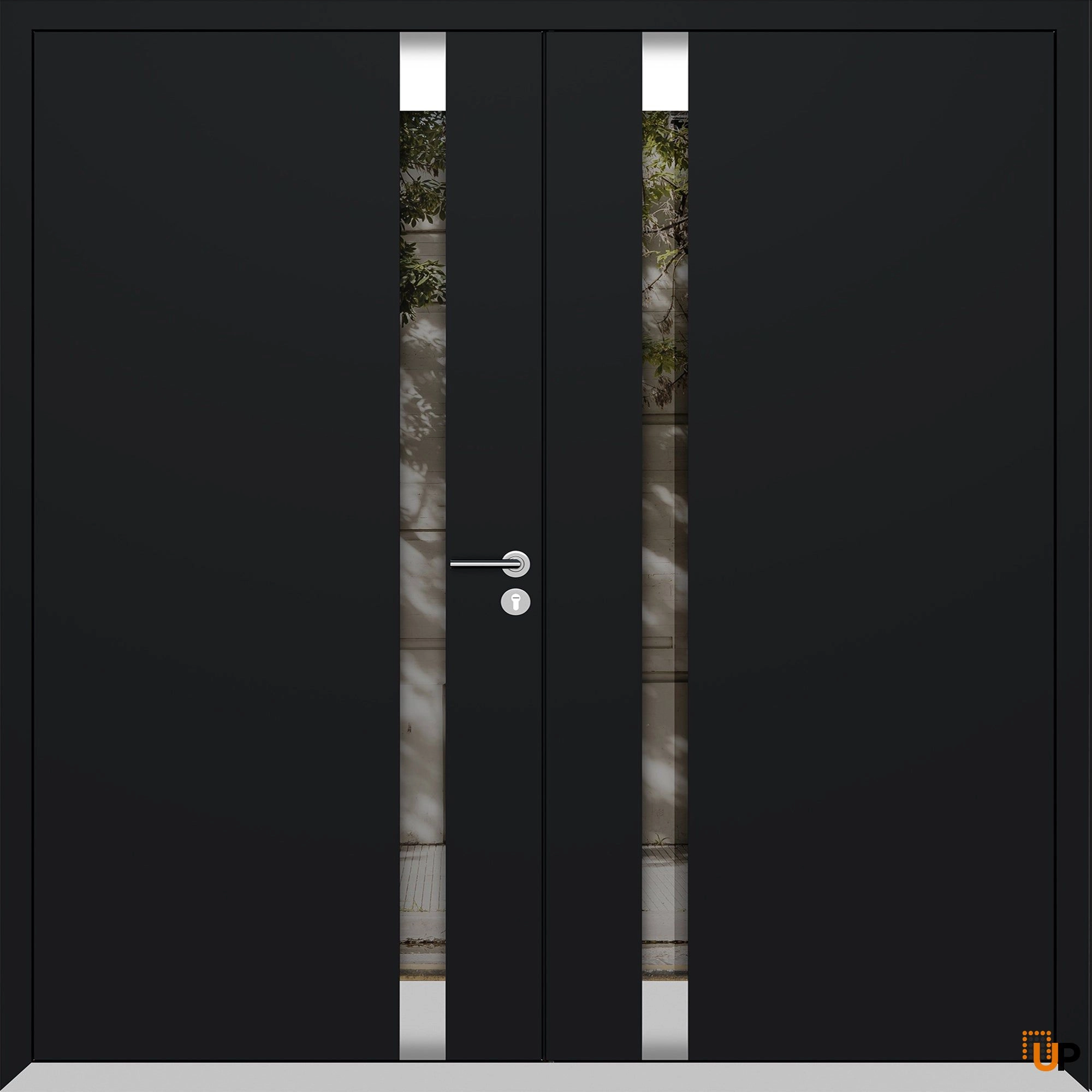Exterior Aluminum Door Cynex 6777 72 x 80 Black | United Porte