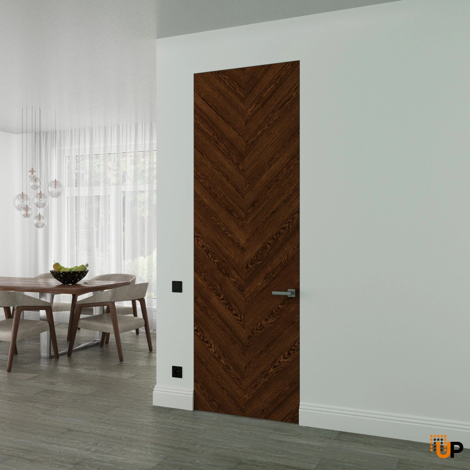 Hidden Door | Ego 5005 Cognac Oak Veneer Concealed Metal Frame 18" x 80" Left-hand Inswing photo#2