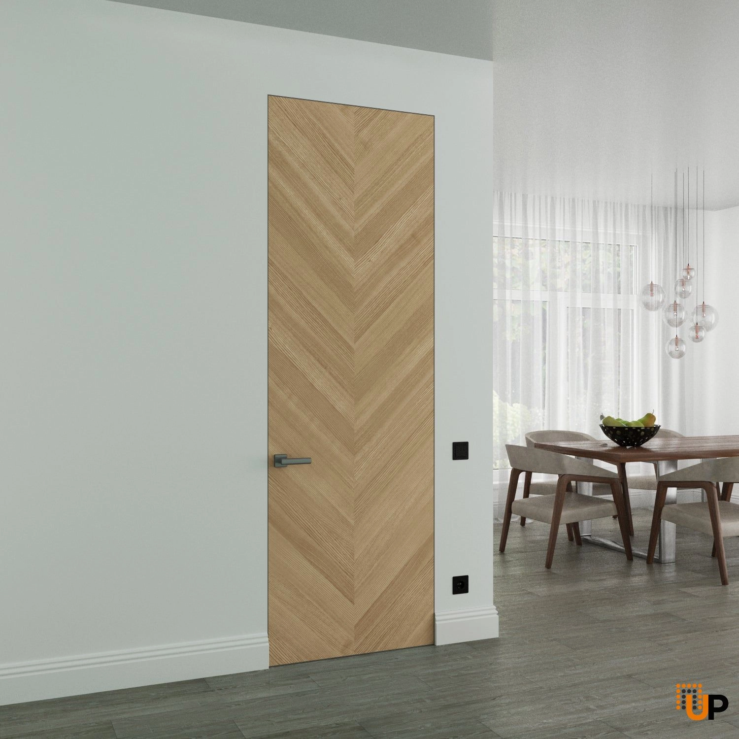 Hidden Door | Ego 5005 Painted White Oak Concealed Metal Frame 18" x 80" Right-hand Inswing photo#2