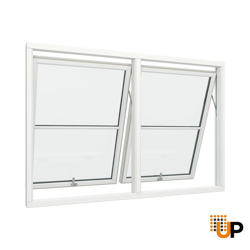 Bay 2 Windows Aluminum with Top Control, Size 75 x 47, Glass Panels 1x2, White, Double Pane, Transpered Glass (View from inside) photo#1