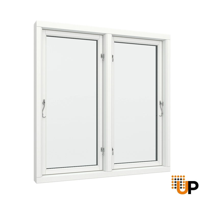 Top-Controlled Window Aluminum for 2 Rooms, Single Glass Panel, Size 100 x 50, White, Double Pane, Transpered Glass (View from inside) photo#1