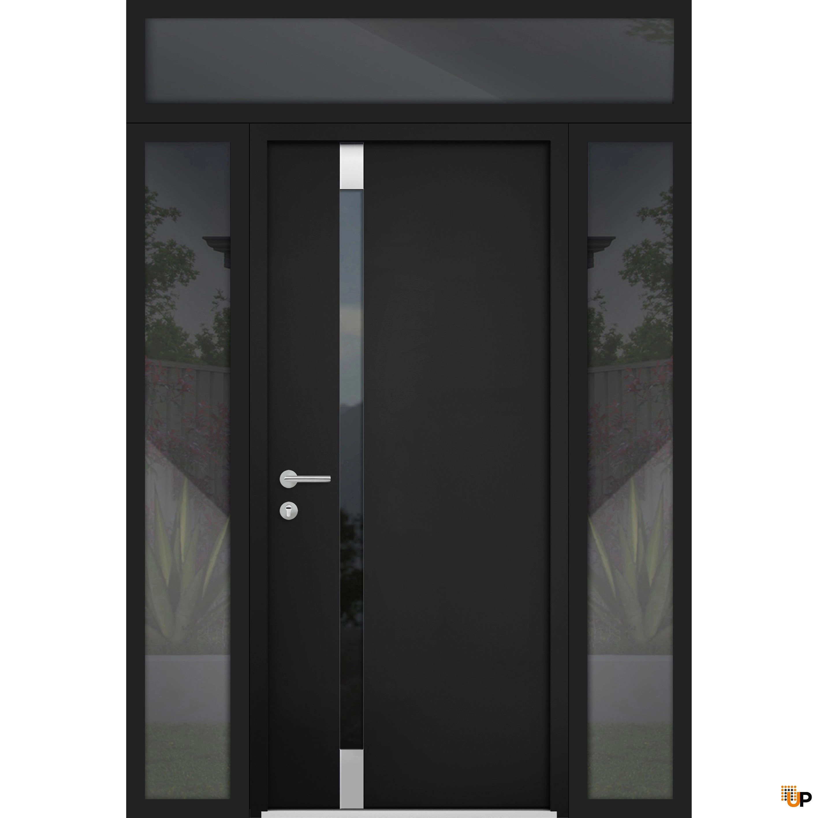Exterior Aluminum Door Cynex 6777 68 x 96 (16+36+16 x 80+16) Black