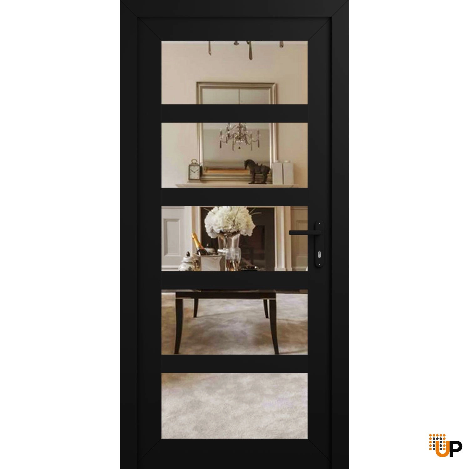 Manux 8522 exterior metal-plastic door 36x80 (36x80) black upvc Photo #1