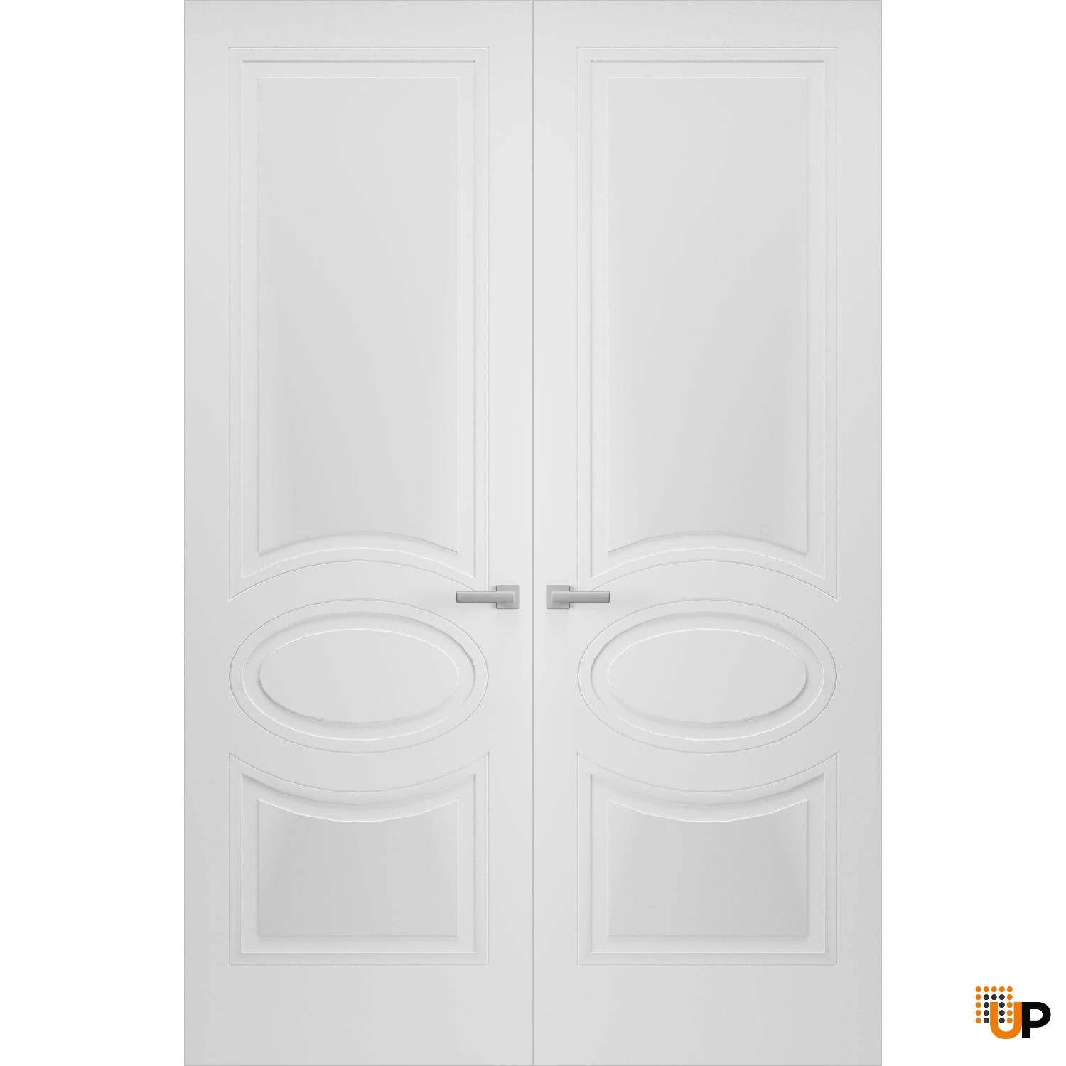 Hidden Double Doors | Mela 7001 White Silk Concealed Metal Frame 36" x 80" (2* 18x80) Left-hand Inswing photo#1