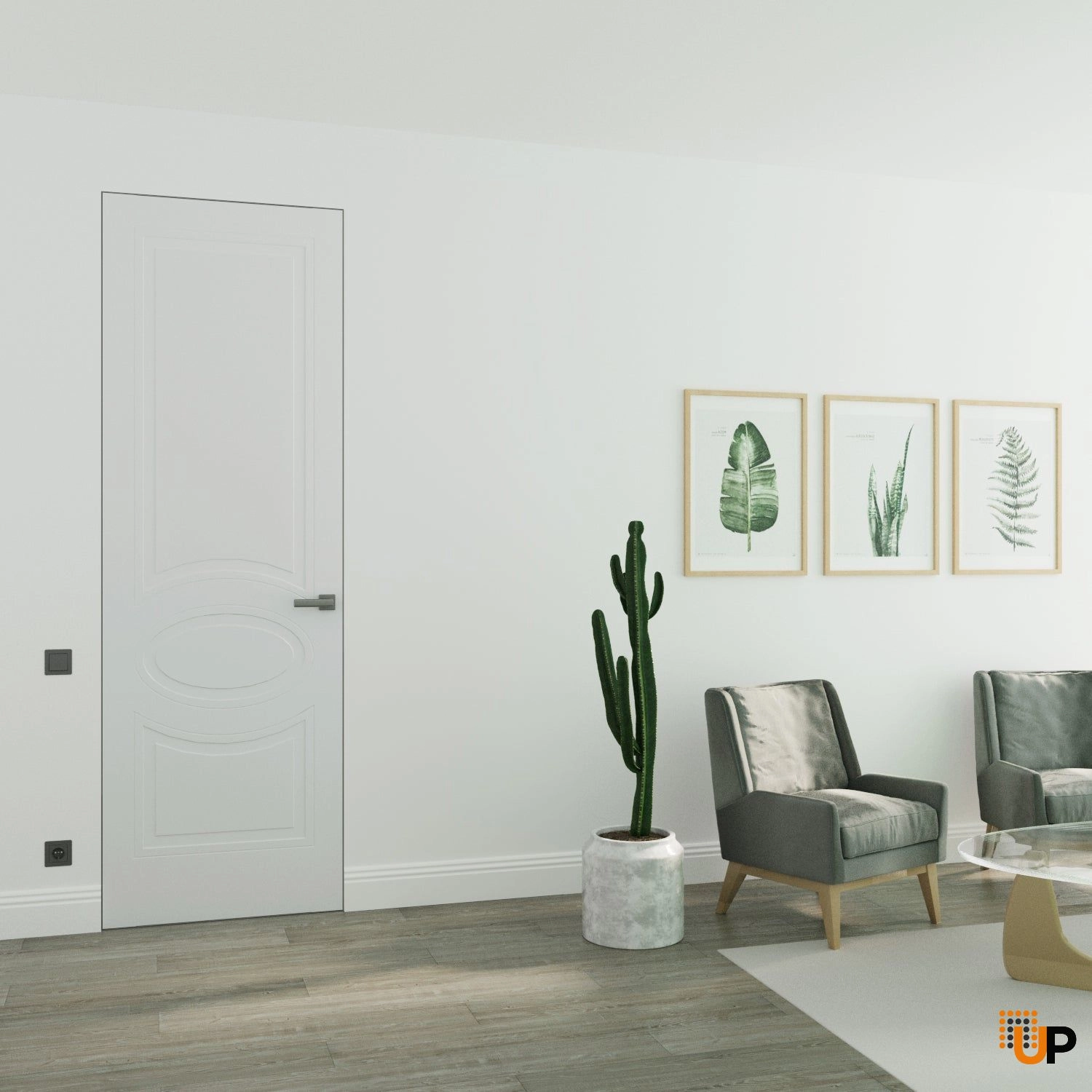 Hidden Door | Mela 7001 White Silk Concealed Metal Frame 18" x 80" Left-hand Inswing photo#2