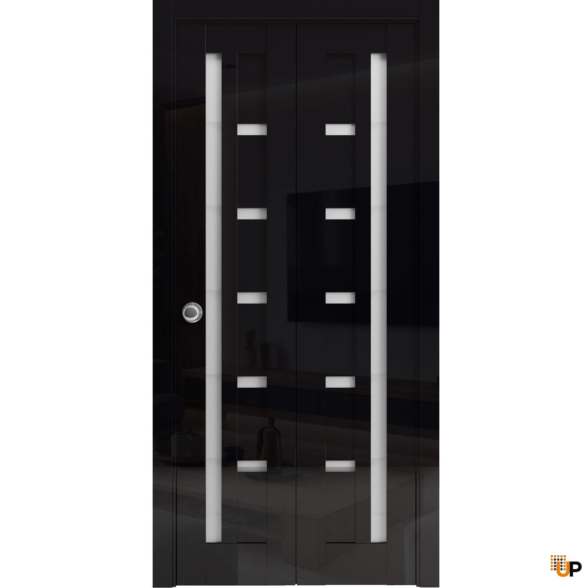 Double solid wood with honeycomb sliding interior bi-fold door