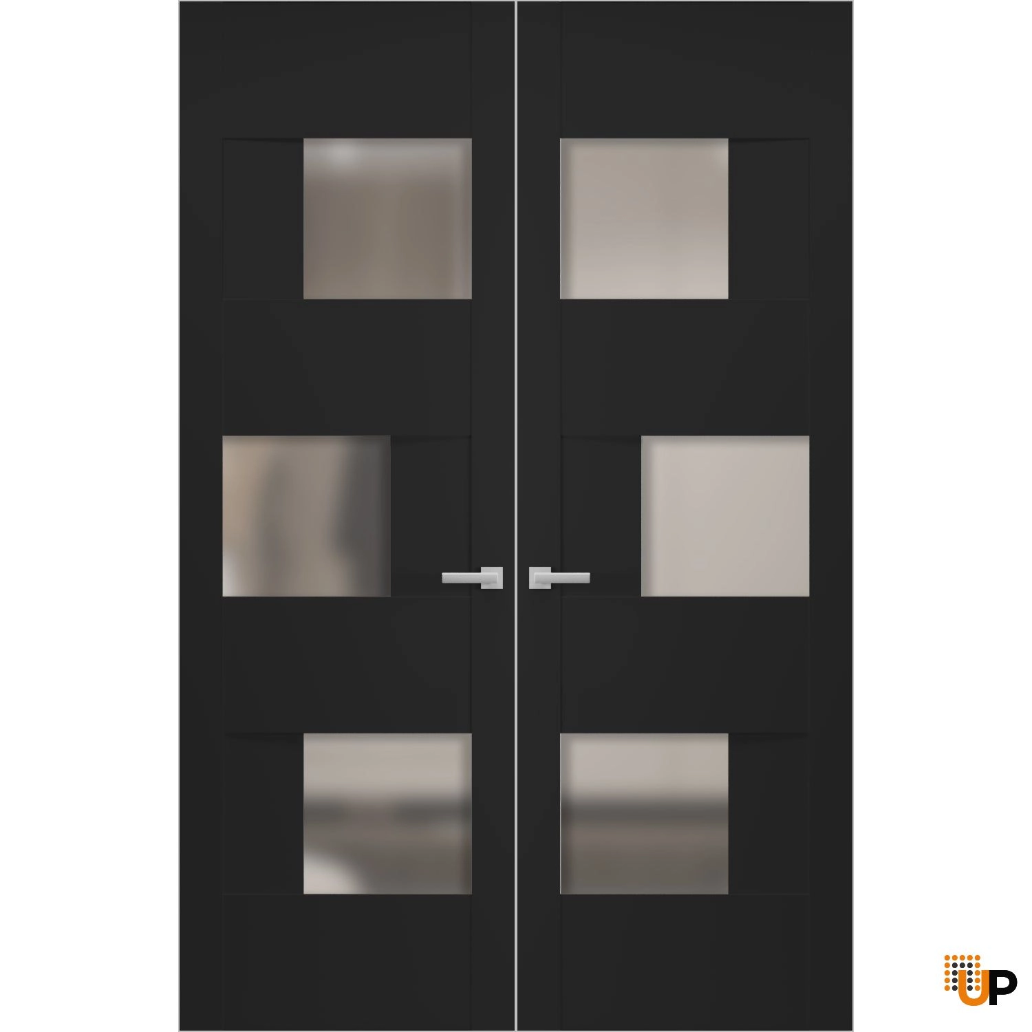 Hidden Double Doors | Sete 6933 Matte Black Concealed Metal Frame 36" x 80" (2* 18x80) Right-hand Inswing photo#1