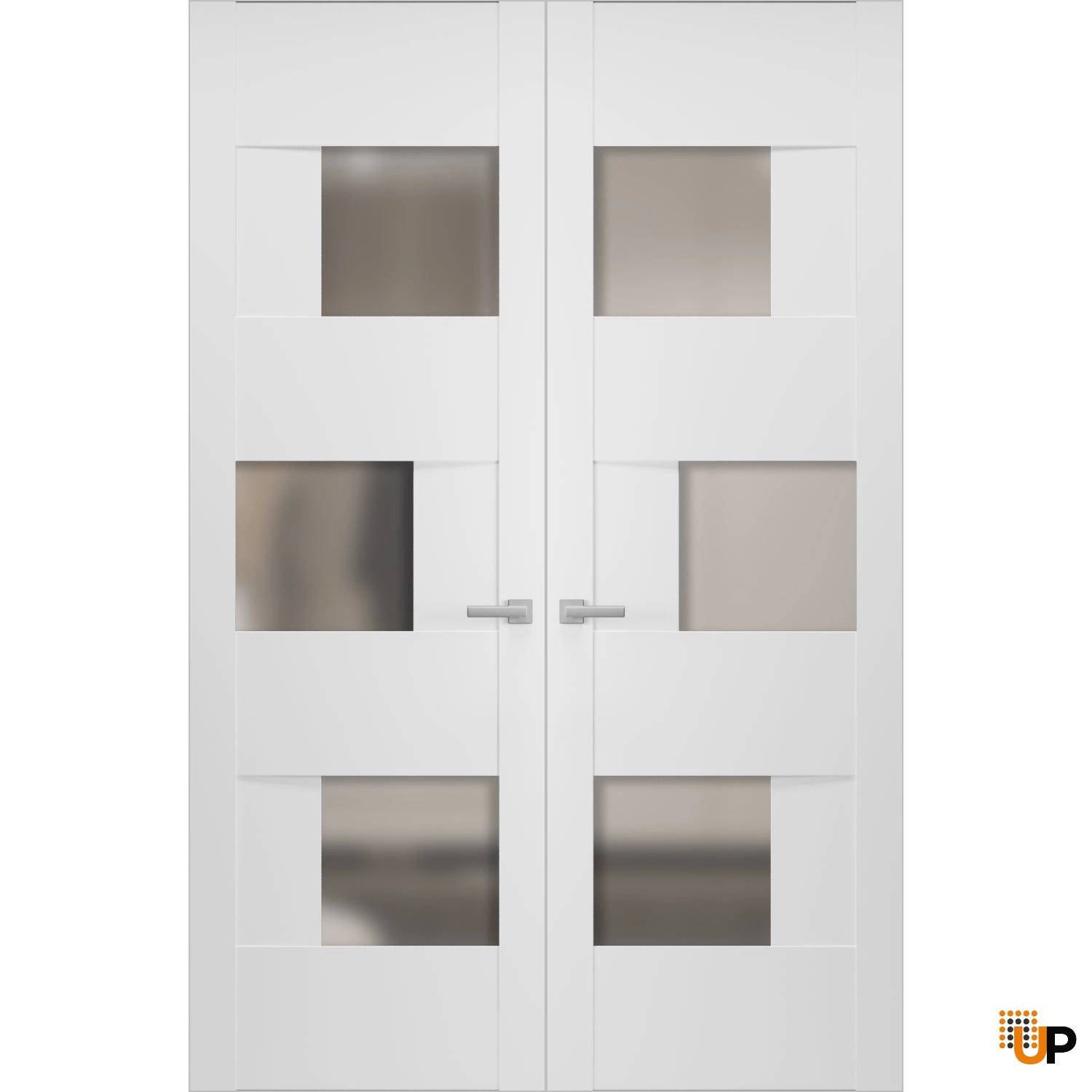 Hidden Double Doors | Sete 6933 White Silk Concealed Metal Frame 36" x 80" (2* 18x80) Left-hand Inswing photo#1