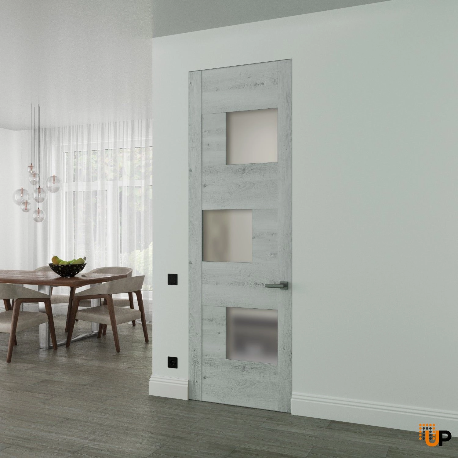 Hidden Door | Sete 6933 Nordic White Concealed Metal Frame 18" x 80" Left-hand Inswing photo#2