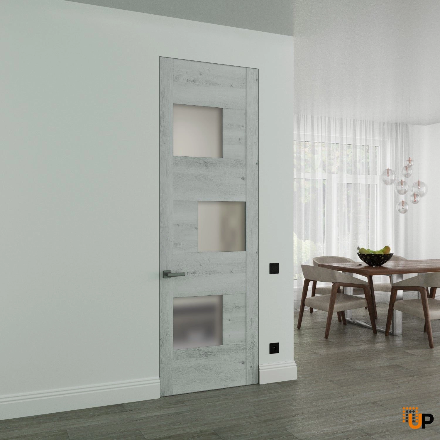 Hidden Door | Sete 6933 Nordic White Concealed Metal Frame 18" x 80" Right-hand Inswing photo#2