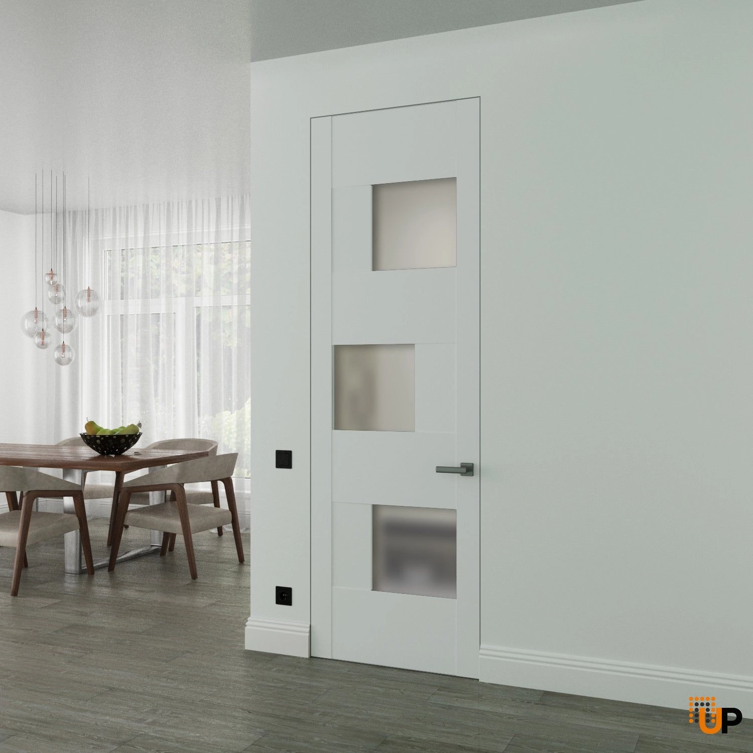 Hidden Door | Sete 6933 White Silk Concealed Metal Frame 18" x 80" Left-hand Inswing photo#2