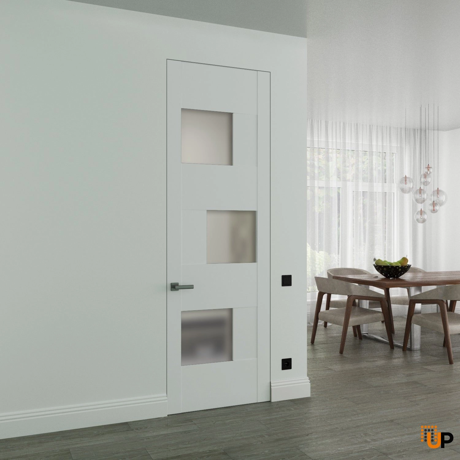 Hidden Door | Sete 6933 White Silk Concealed Metal Frame 18" x 80" Right-hand Inswing photo#2