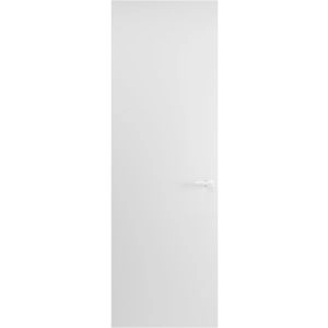 Modern Solid Hidden Door with Handle | Planum 0010 Primed with White Hidden Frame 42" x 80" Right-hand Outswing White Frame | Hinges Lock Handle | Modern Wardrobe Wood Solid Doors