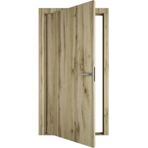 Interior Pivot Door / Planum 0010 Oak / Single Flush Panel Frame Magnetic Lock / Bathroom Bedroom Modern Doors 30" x 80"