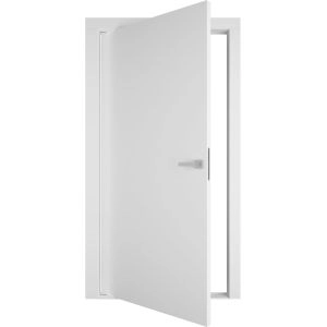 Interior Pivot Door / Planum 0010 White Silk / Single Flush Panel Frame Magnetic Lock / Bathroom Bedroom Modern Doors 30" x 80"