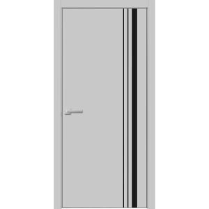 Modern Wood Interior Door with Hardware | Planum 0011 Matte Grey and Aluminum Strips | Single Panel Frame Trims | Bathroom Bedroom Sturdy Doors