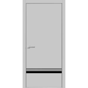 Modern Wood Interior Door with Hardware | Planum 0012 Matte Grey and Aluminum Strips | Single Panel Frame Trims | Bathroom Bedroom Sturdy Doors