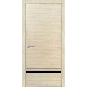 Modern Wood Interior Door with Hardware | Planum 0012 Natural Veneer and Aluminum Strips | Single Panel Frame Trims | Bathroom Bedroom Sturdy Doors