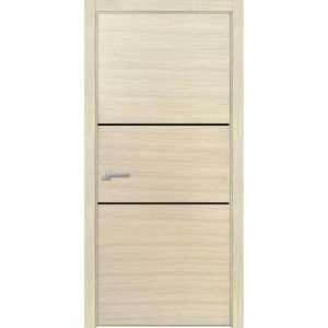 Modern Wood Interior Door with Hardware | Planum 0014 Natural Veneer and Aluminum Strips | Single Panel Frame Trims | Bathroom Bedroom Sturdy Doors