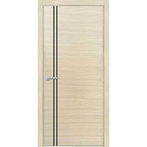 Modern Wood Interior Door with Hardware | Planum 0016 Natural Veneer and Aluminum Strips | Single Panel Frame Trims | Bathroom Bedroom Sturdy Doors