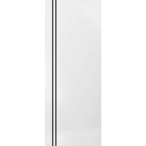 Slab Barn Door Panel | Planum 0016 White Silk and Aluminum Strips | Sturdy Finished Doors | Pocket Closet Sliding