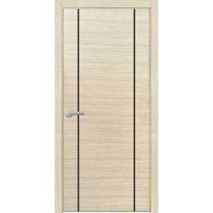 Modern Wood Interior Door with Hardware | Planum 0017 Natural Veneer and Aluminum Strips | Single Panel Frame Trims | Bathroom Bedroom Sturdy Doors-18" x 80"