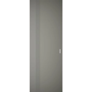 Hidden Barn | Basic 0111 Dove Grey | Wood Veneer Doors | Magic Concealed Sliding Set | 28" x 80"