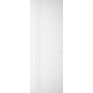 Hidden Barn | Basic 0111 Arctic White | Wood Veneer Doors | Magic Concealed Sliding Set | 28" x 80"