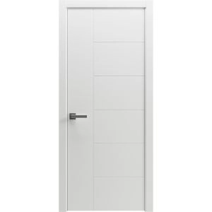Interior Solid French Door 18" x 80" inches / Mela 0716 Painted White / Single Regular Panel Frame Handle / Bathroom Bedroom Modern Doors